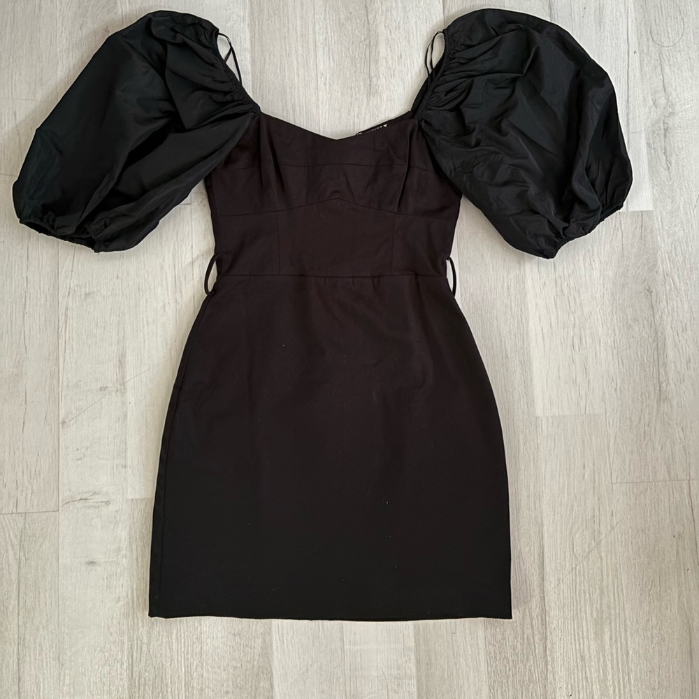 Zara Black Puff Sleeve Dress Small